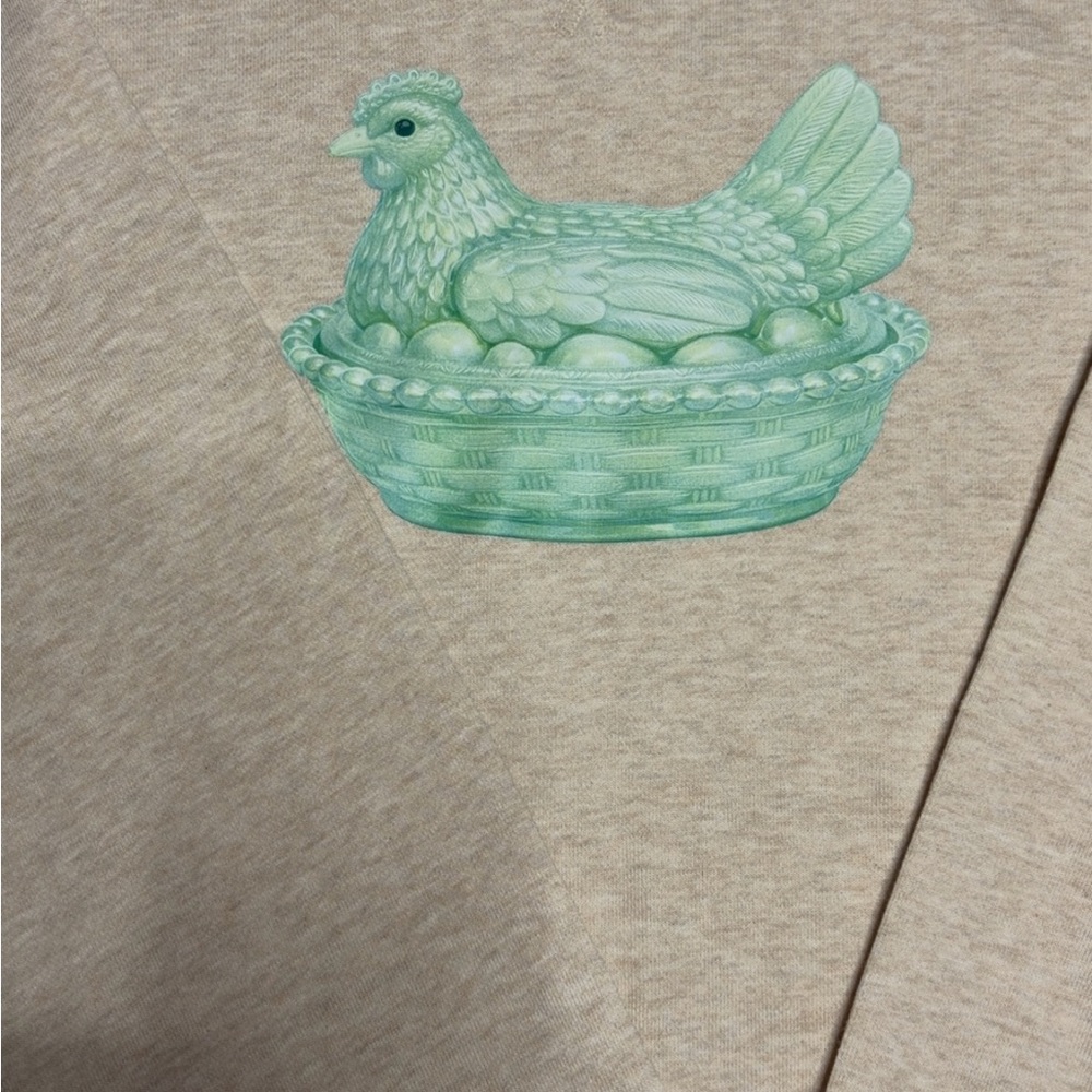 Vintage hen on a nest transfer
